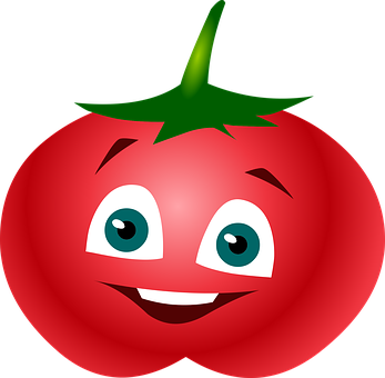 A Cartoon Tomato With A Face