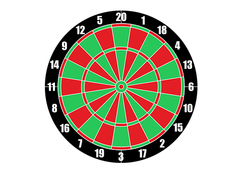 A Red And Green Dart Board