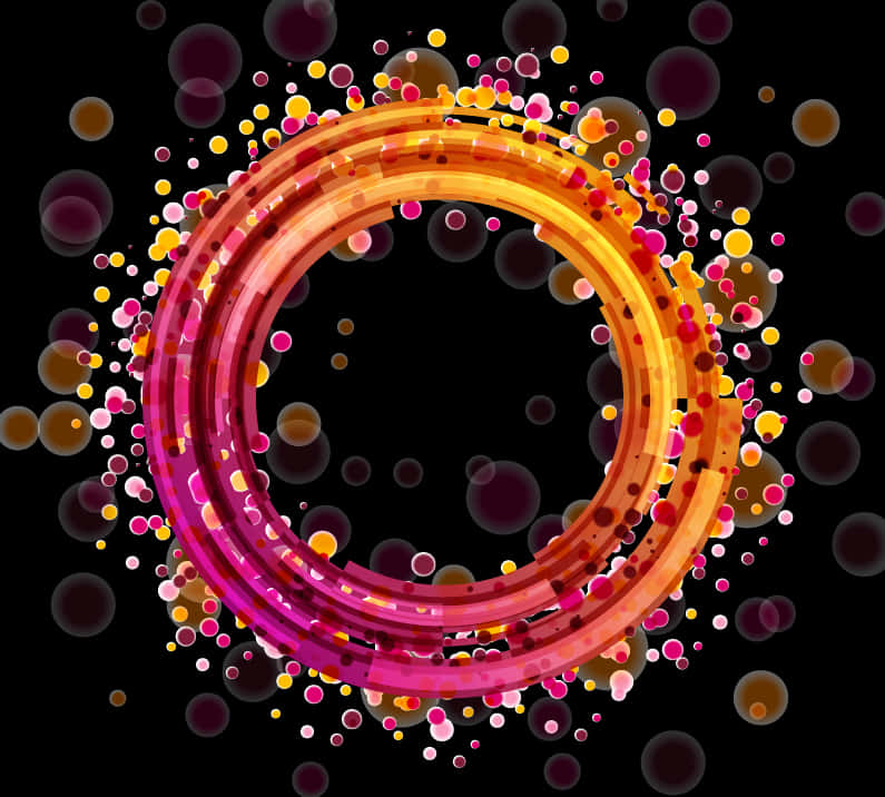 A Colorful Circle With Dots
