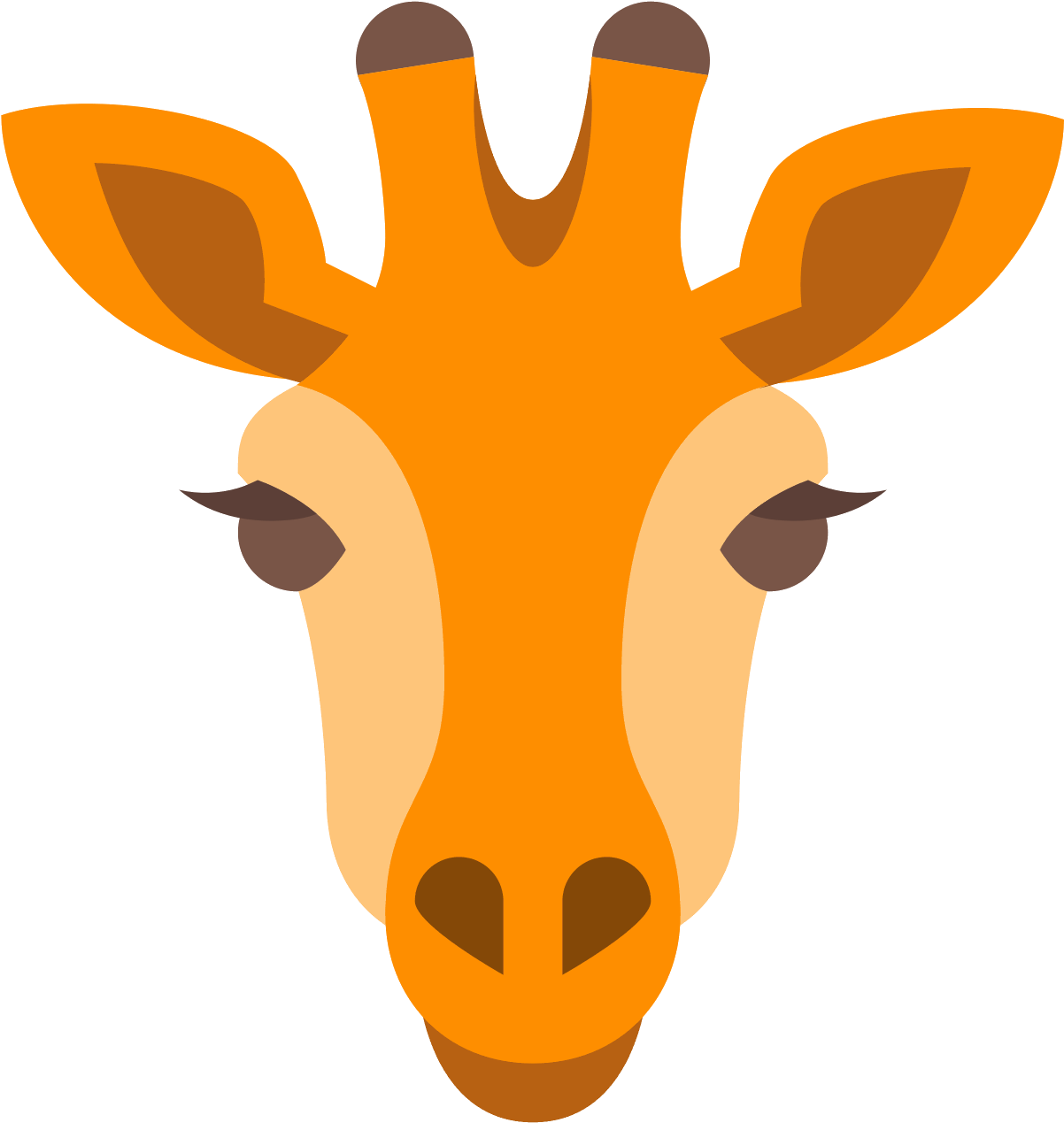 A Giraffe's Face On A Black Background