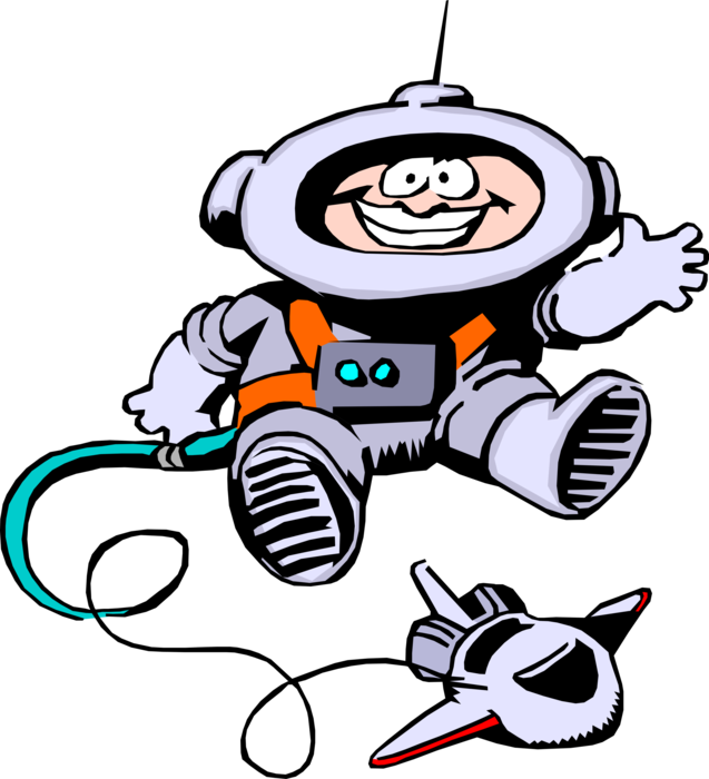 Cartoon Of A Man In Space Suit