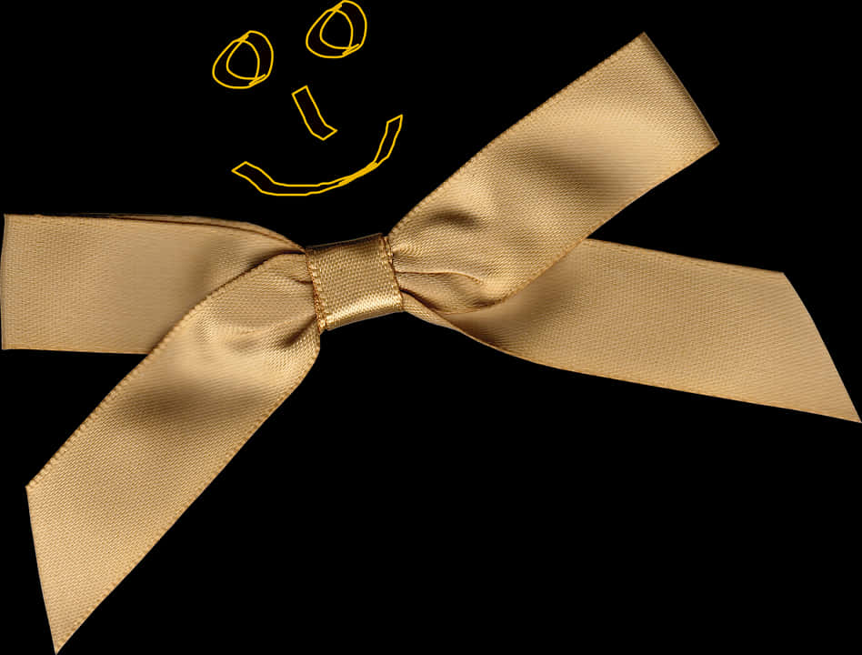A Bow With A Face Drawn On It