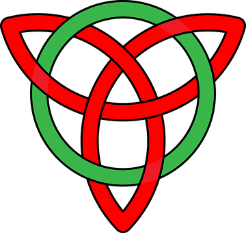 A Red And Green Celtic Knot