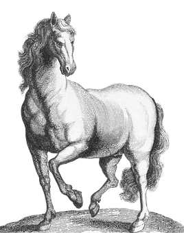 A White Horse With Long Mane