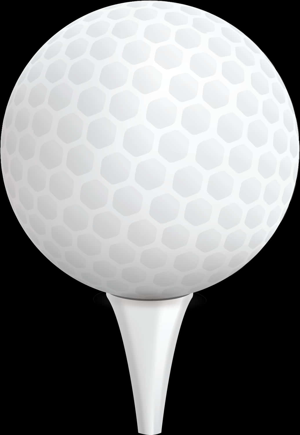 Golf Ball On White Tee
