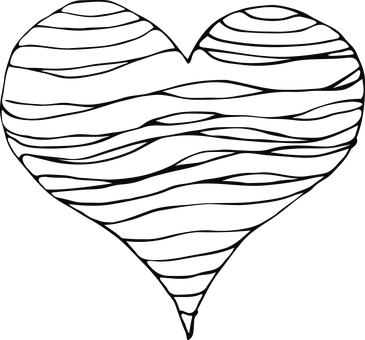 A Black Heart With Lines On It