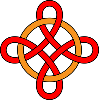 A Red And Orange Knot