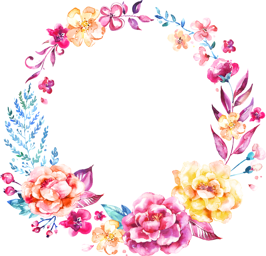 A Wreath Of Flowers And Leaves