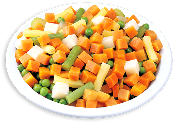 A Bowl Of Vegetables On A Black Background