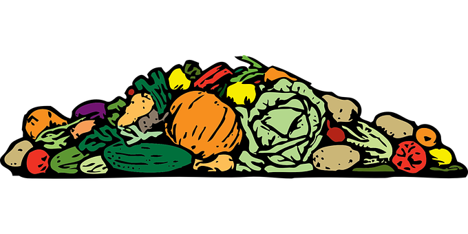 A Pile Of Vegetables On A Black Background