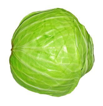 A Head Of Cabbage On A Black Background