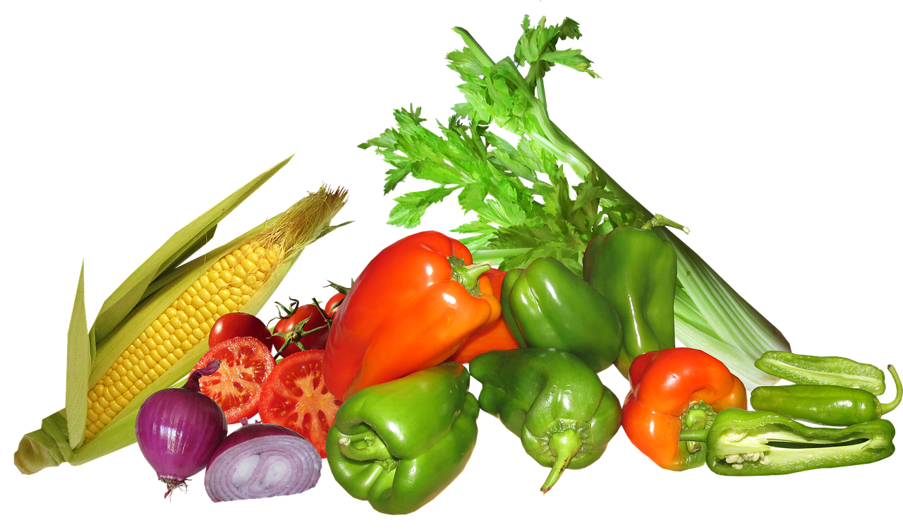 A Group Of Vegetables On A Black Background