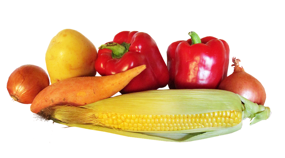 A Group Of Vegetables And Corn On The Cob