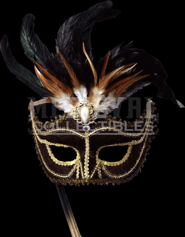 A Mask With Feathers On It