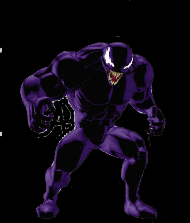A Purple Superhero With White Teeth