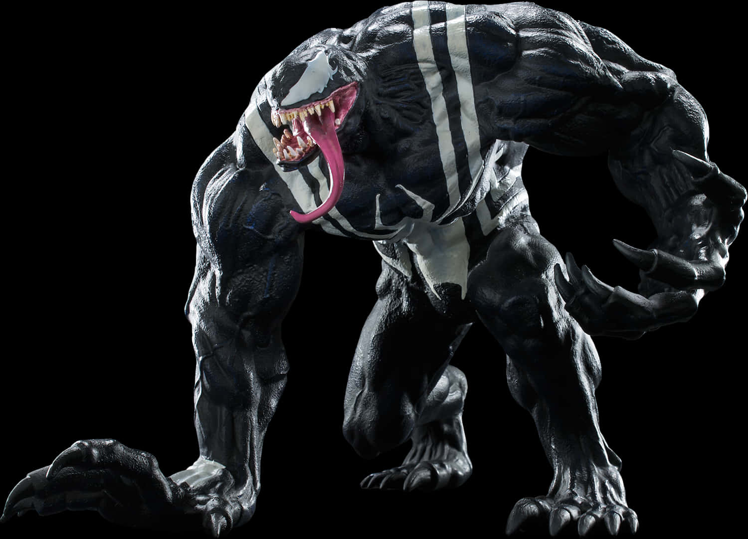 A Black And White Statue Of A Venom