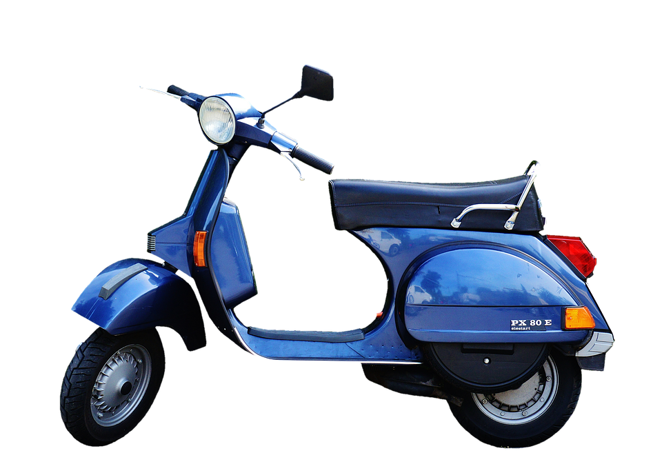 A Blue Scooter With Black Background