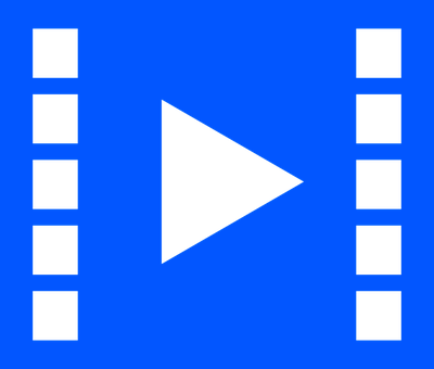 A Blue And Black Play Button