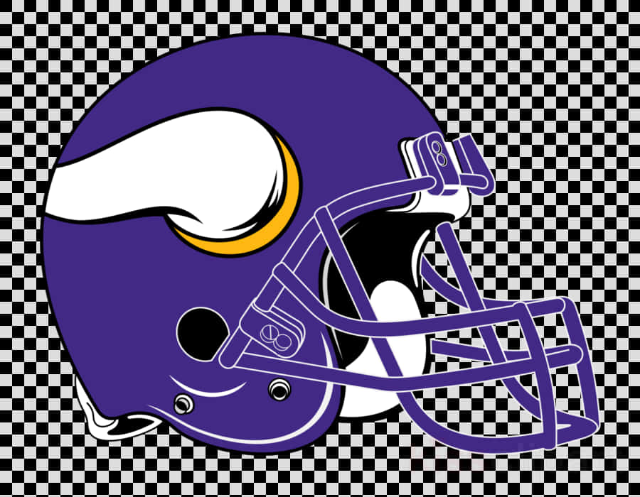 A Purple Football Helmet With White Horn On It