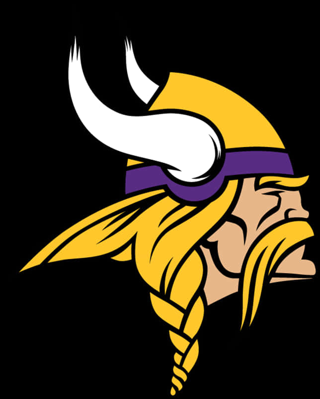 A Cartoon Of A Viking With A Purple And White Helmet