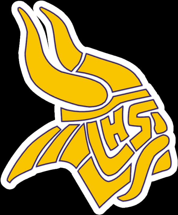 A Yellow Logo With Horns
