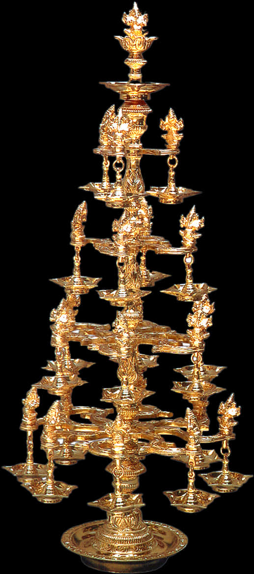 A Gold Colored Metal Candle Holder