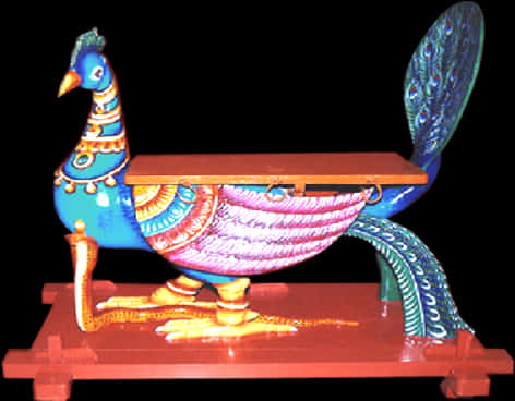 A Colorful Peacock Table With A Black Background