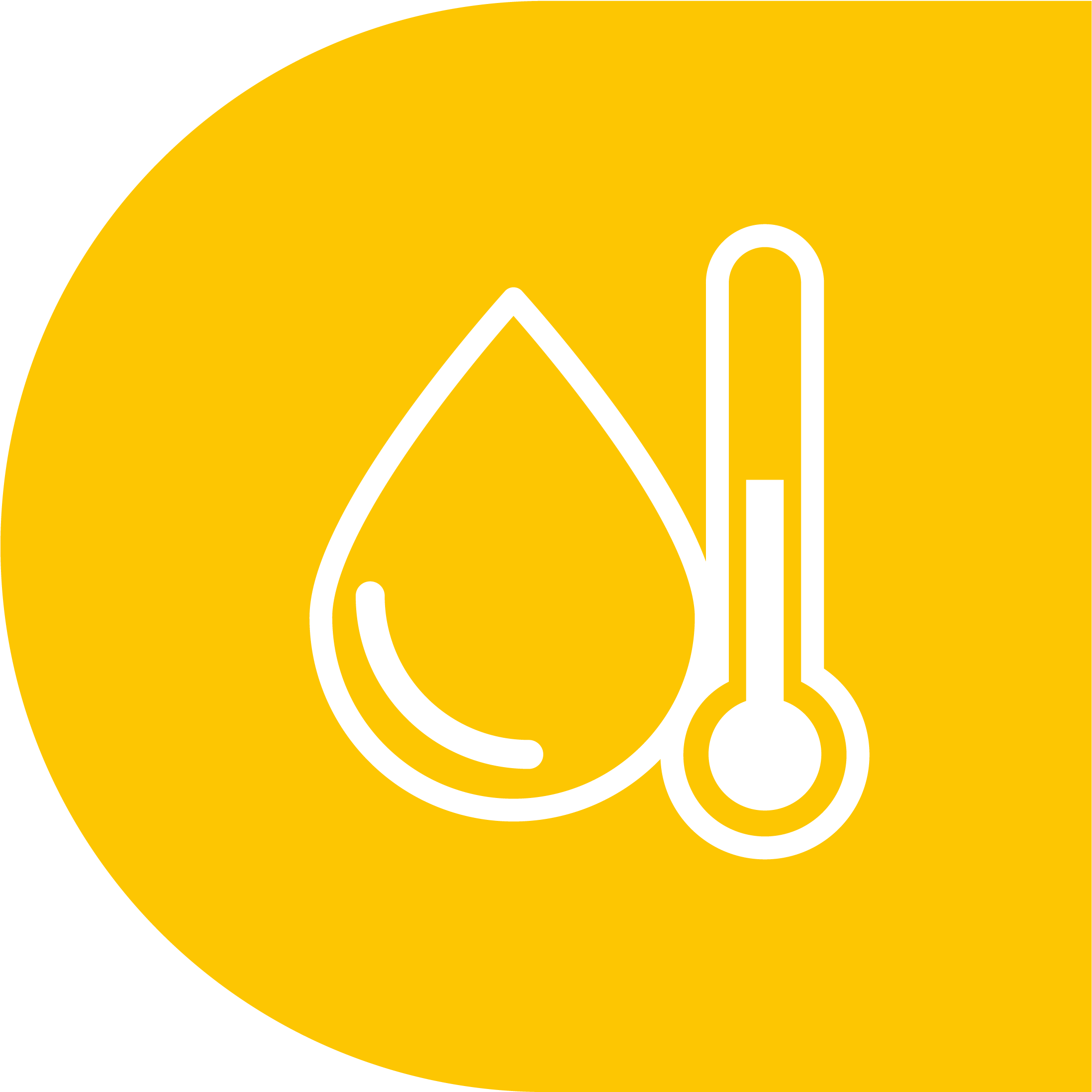 A Yellow Circle With A White Outline Of A Drop And A Thermometer