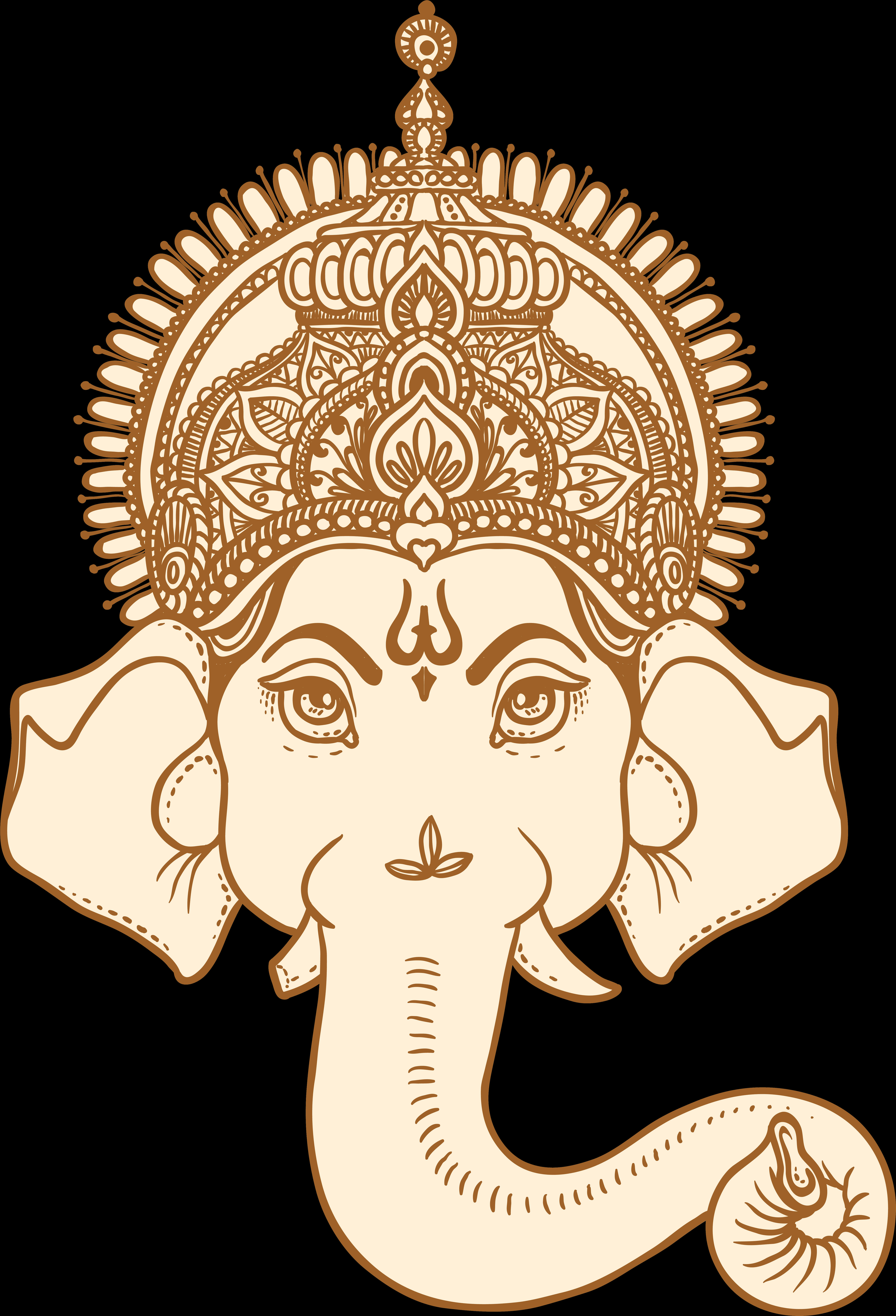 A Drawing Of An Elephant With A Crown