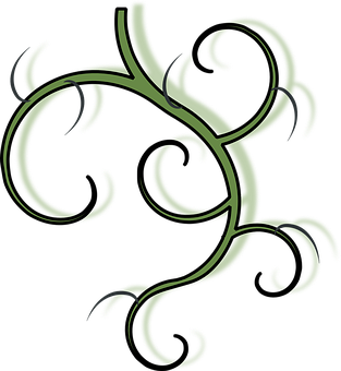 A Green And Black Swirly Design