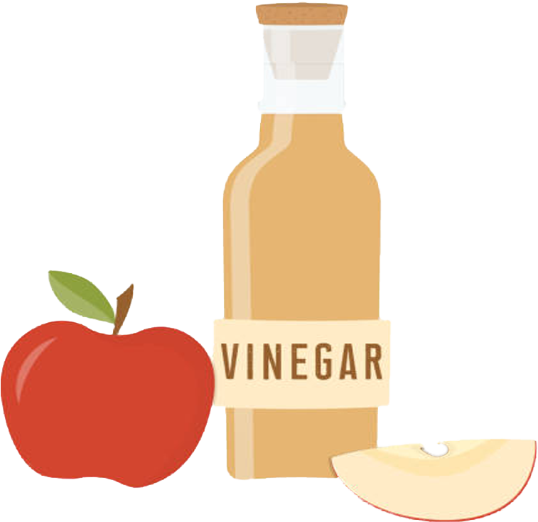 A Bottle Of Vinegar Next To An Apple