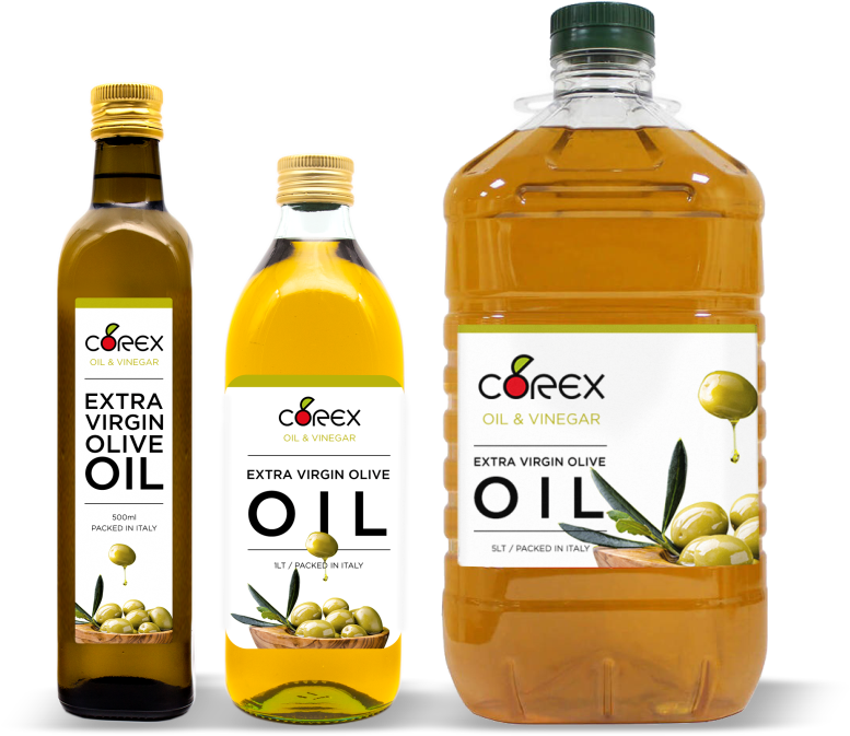 Bottles Of Olive Oil With Labels