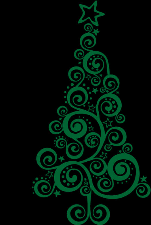 A Green Swirly Christmas Tree