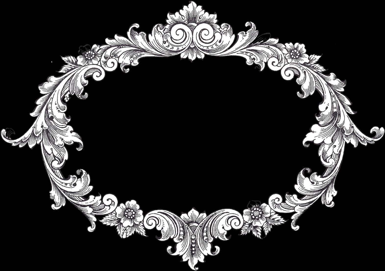 A White And Black Ornate Frame