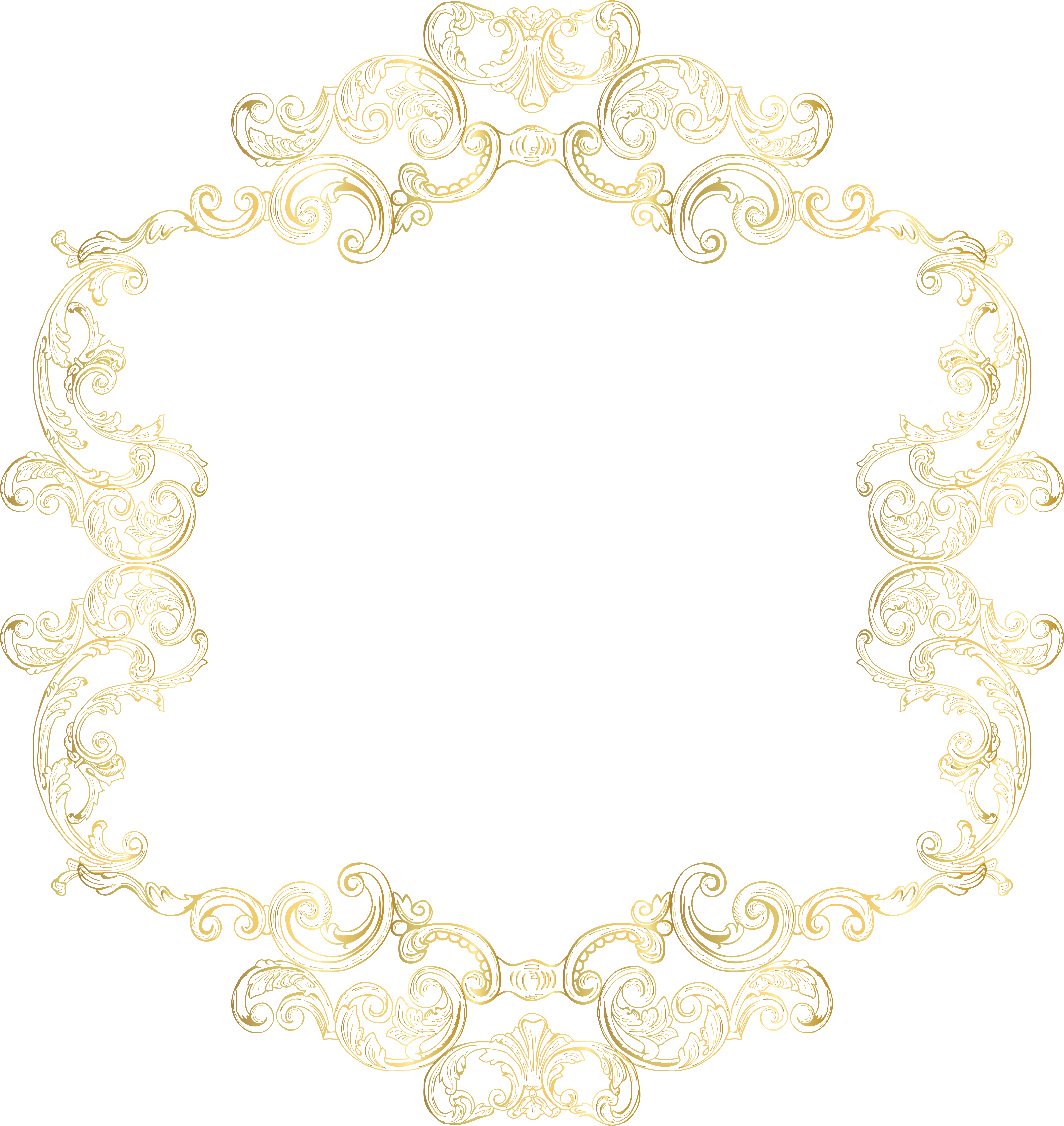 A Gold Ornate Frame With Black Background