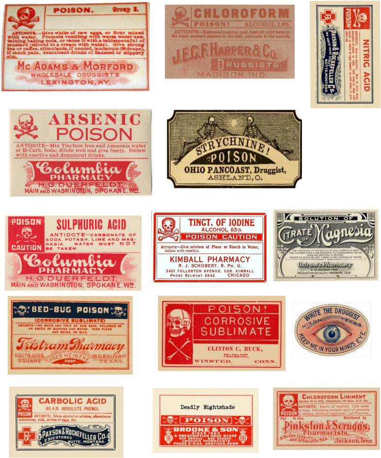 A Collection Of Vintage Pharmacy Labels