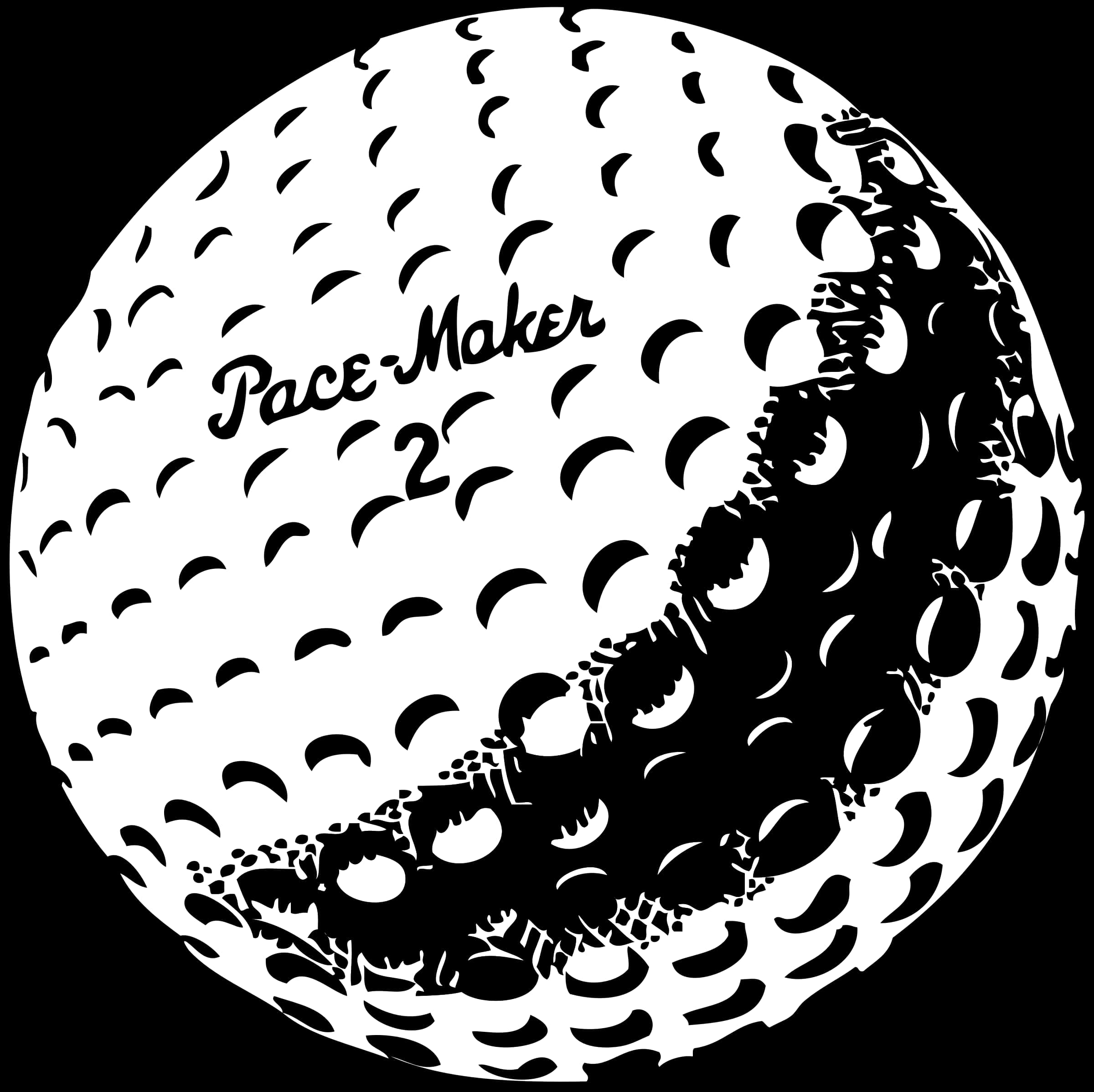 Black Graphic Of Golf Ball