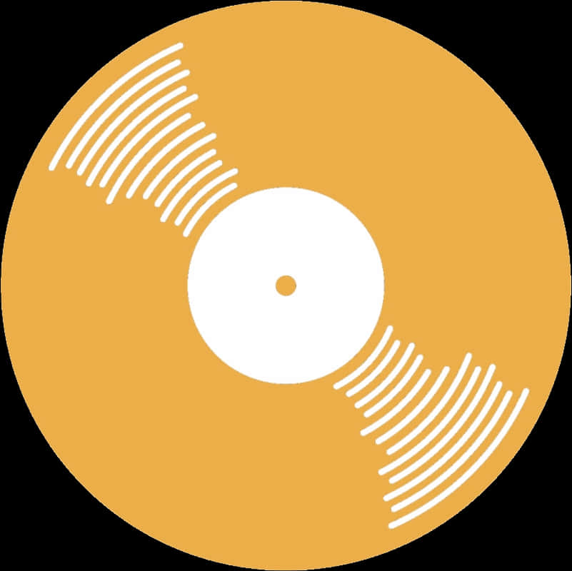 A Yellow Record With White Circle And Black Background