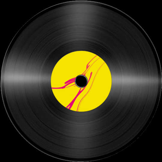 A Black Record With A Yellow Center