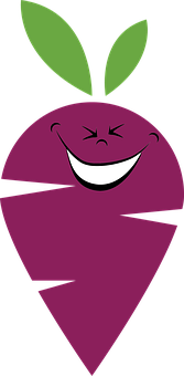 A Purple Round Object With A Smiling Face