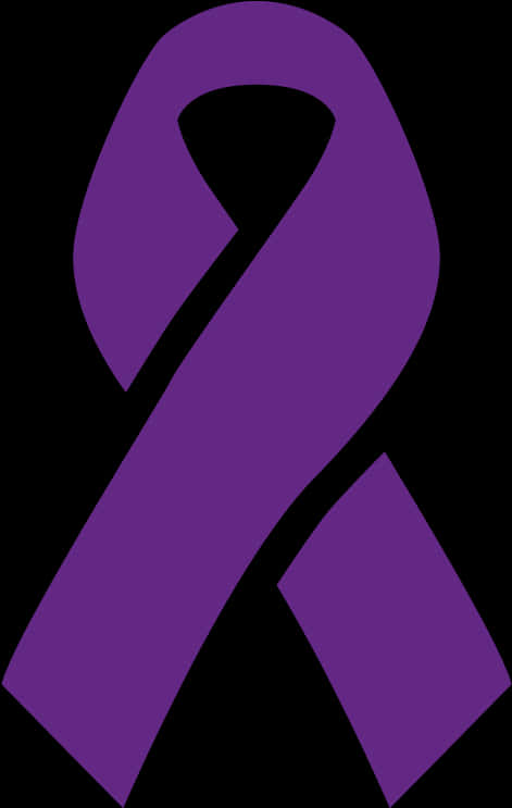 A Purple Ribbon On A Black Background