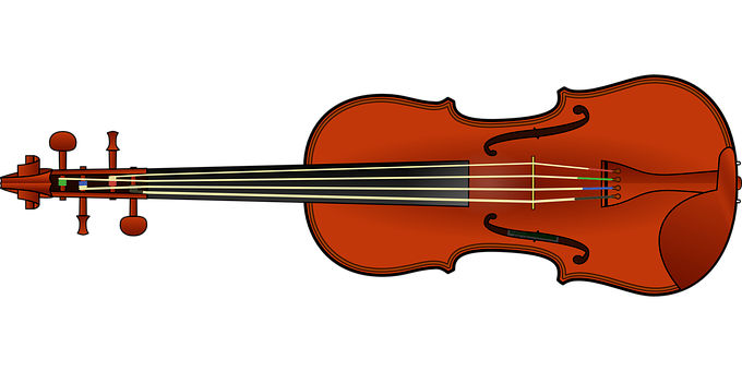 A Red Violin With Black Background