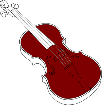 A Red Violin With A Black Background