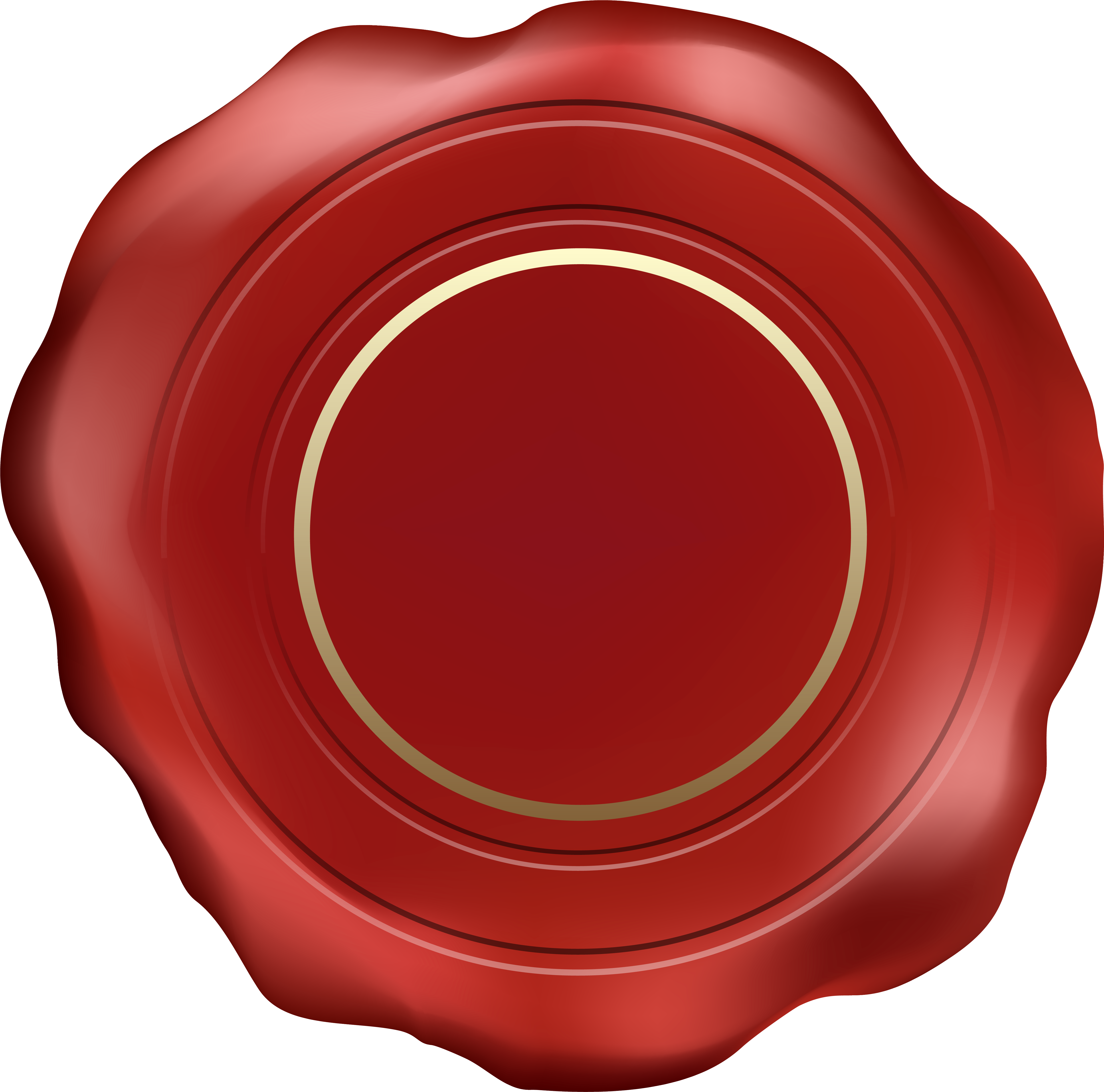 A Red Wax Seal With A Gold Border