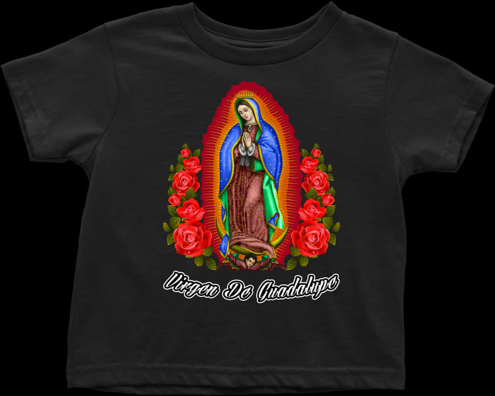 Virgen De Guadalupe Black T-shirt
