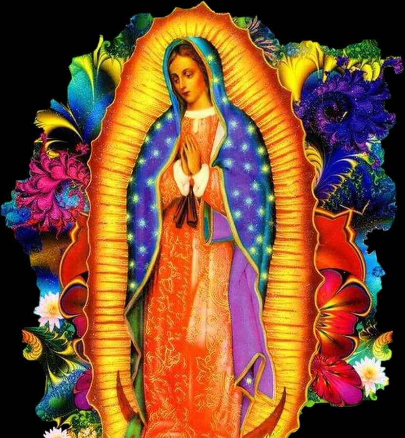 Virgen De Guadalupe Floral Design