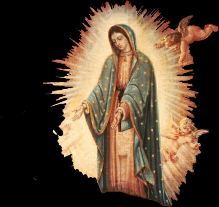 Virgen De Guadalupe With Angels