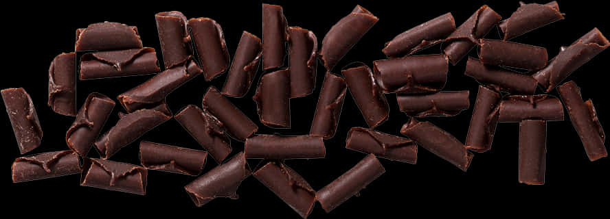 Chocolate Curls On A Black Background