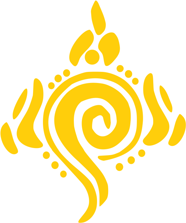 A Yellow Swirly Design On A Black Background