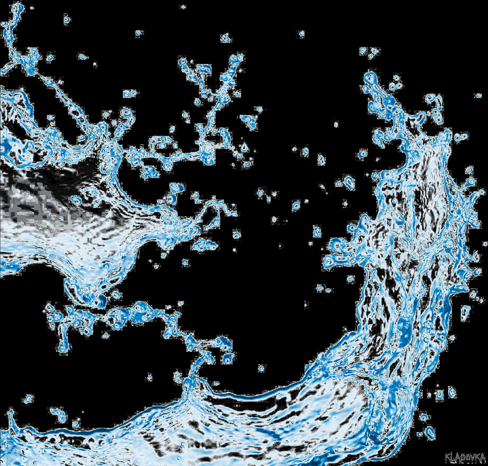 A Blue And White Water Splash